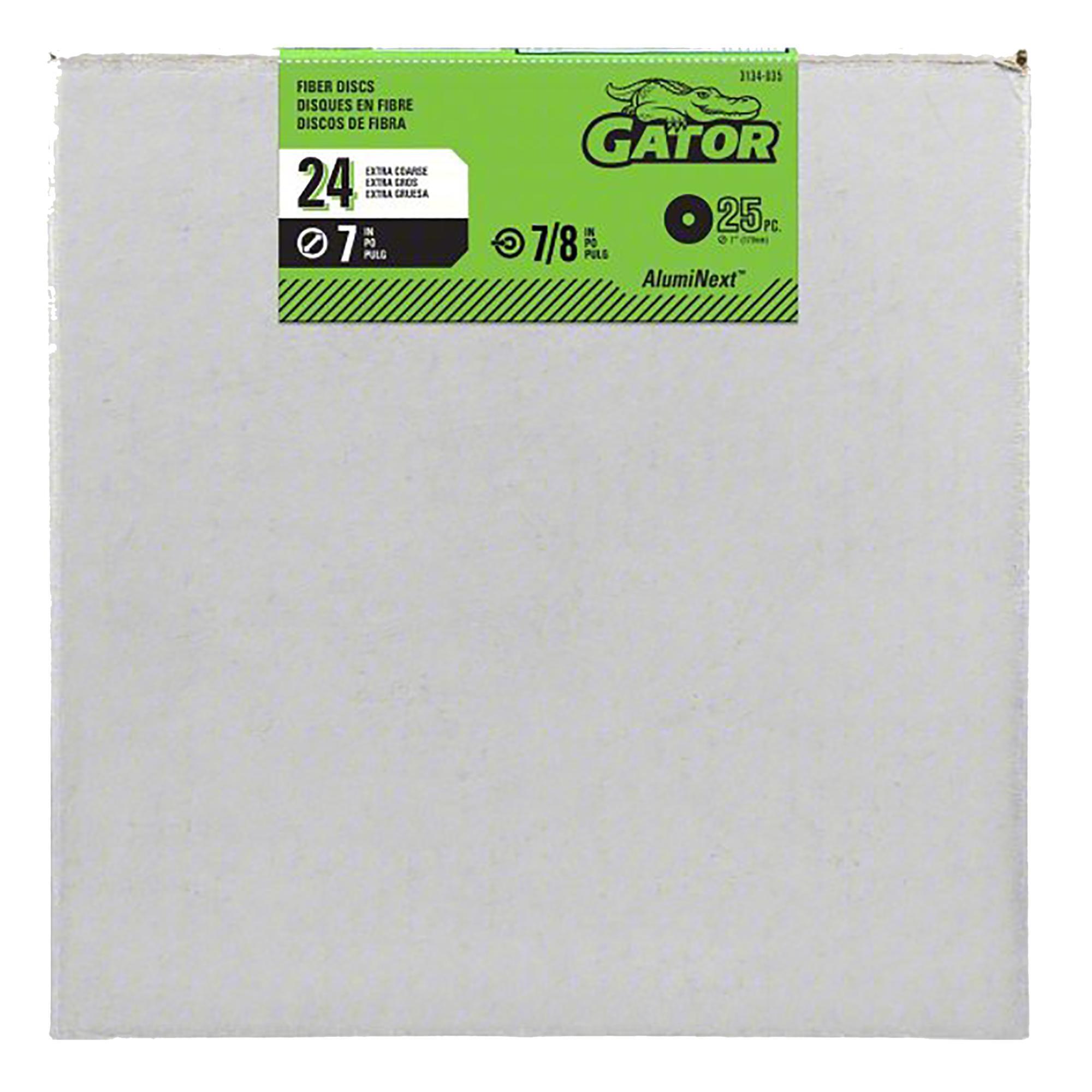 Gator AlumiNext Fiber Discs — 7in., 24 Grit, Aluminum Oxide, 4 Pcs, Model# 3134035DS